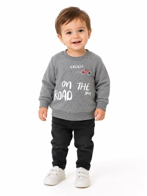 BUZO DE FRISA PARA BEBE ESTAMPA BICICLETA. GRUNY