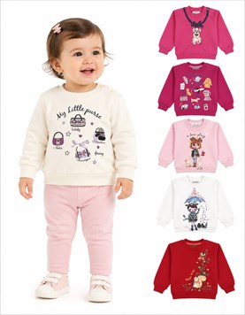 BUZO PARA BEBA DE FRISA  CON ESTAMPA CENTRAL. GRUNY