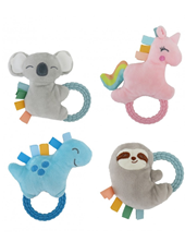 Sonajero con agarre tipo mordillo de animales de 4' woody toys