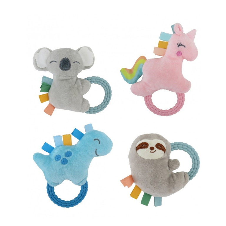 Sonajero con agarre tipo mordillo de animales de 4' woody toys