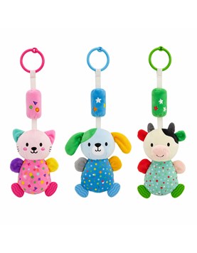 SONAJERO ANIMALITOS 12' CON MORDILLO. WOODY TOYS