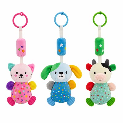 SONAJERO ANIMALITOS 12' CON MORDILLO. WOODY TOYS