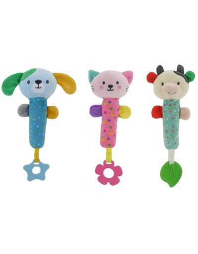 SONAJERO 12' ANIMALITOS CON MORDILLO. WOODY TOYS