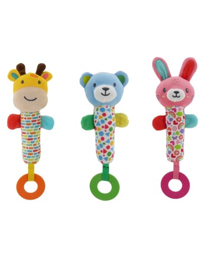 SONAJERO 11' ANIMALITOS CON MORDILLO. WOODY TOYS