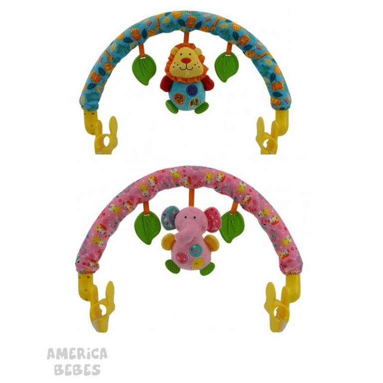 ARCO BARRAL PARA COCHECITO CON JUGUETE COLGANTE WOODY TOYS