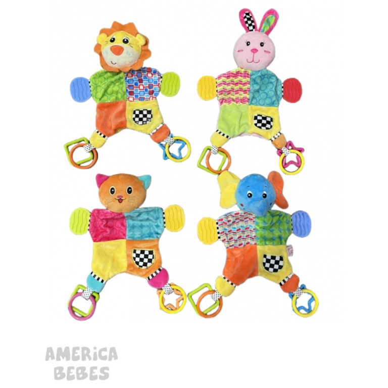 SONAJERO ANIMAL 9 PULGADAS CON PAPEL DE RUIDO WOODY TOYS