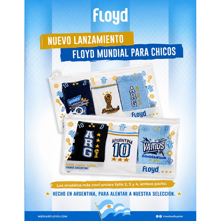 PACK X3 MEDIAS MORLEY ESTAMPA ARGENTINA. FLOYD