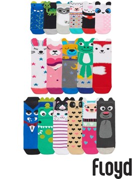 Media de algodon y lycra diseños 3d surtidos.Floyd