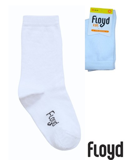 Art.72 blanco media de algodon y lycra 1/2 caña colegial.Floyd