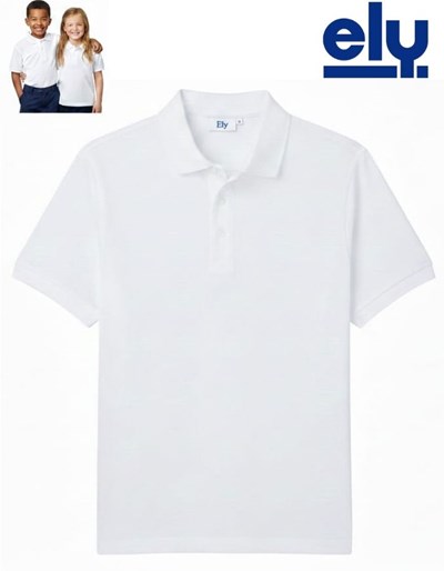 Chomba Pique M/C blanca. Ely