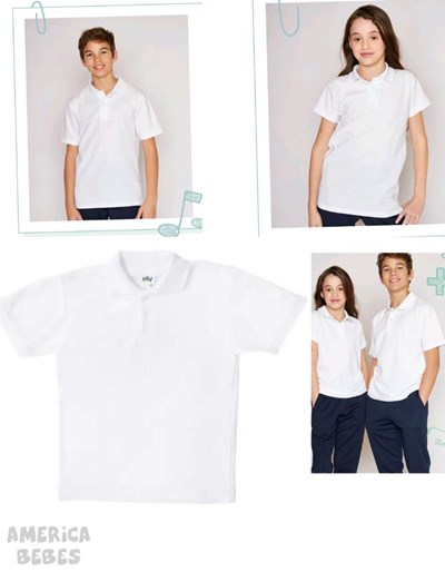 Chomba pique M/C blanca. Ely.