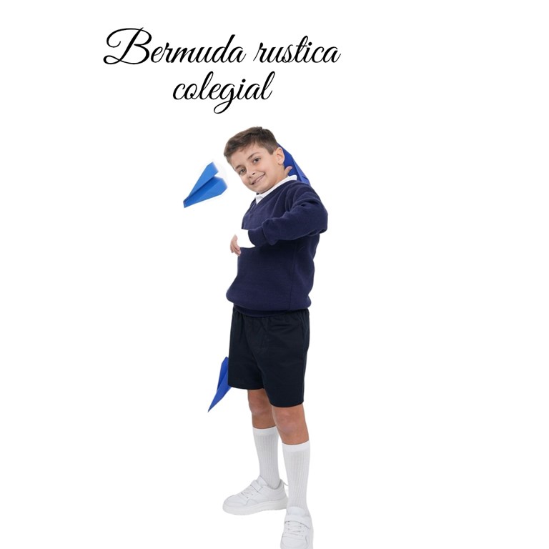 BERMUDA RUSTICA COLEGIAL AZUL MARINO. ELY