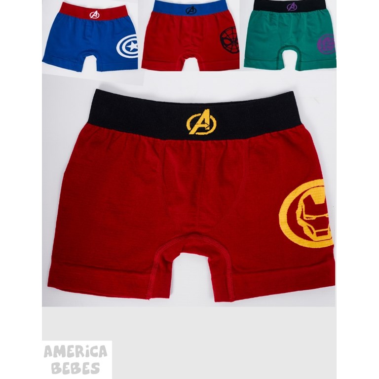 BOXER ALGODON LYCRA PARA NIÑO ESTAMPADO MARVEL DISNEY