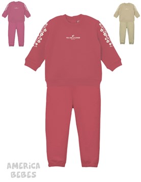 CONJUNTO PARA BEBA FRISA BUZO ESTAMPADO YOU ARE A FLOWER Y PANTALON GEPETTO