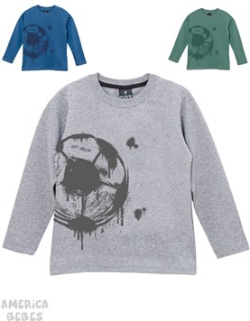REMERA MANGA LARGA ALGODON PARA NIÑO ESTAMPA PELOTA GEPETTO