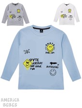 REMERA ALGODON MANGA LARGA PARA NIÑO CON ESTAMPA FULL SKATE EMOJI GEPETTO