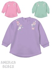 BUZO RUSTICO CUELLO REDONDO PARA BEBA ESTAMPADO FLORES GEPETTO