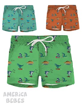 SHORT DE BAÑO PARA BEBE VARON DINO SURFER GEPETTO