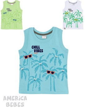 MUSCULOSA PARA BEBE VARON ESTAMPADA PALMERAS GEPETTO