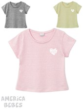 REMERA MANGA CORTA ALGODON PARA NENA ESTAMPADA GIRL POWER GEPETTO