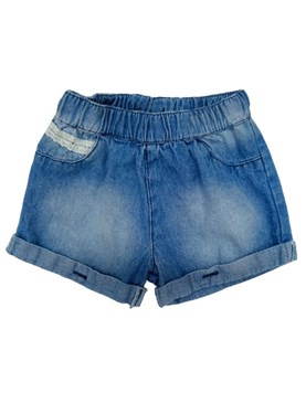 Short beba jean con puntilla Gepetto