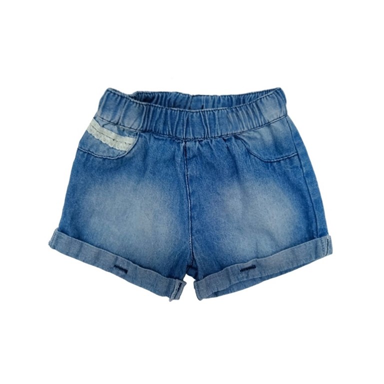 Short beba jean con puntilla Gepetto