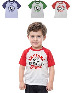 Remera bebe manga ranglan con estampa 'awesome friends' Gepetto