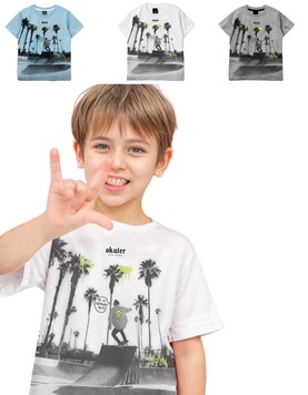 Remera nene con estampa 'fotográfica skater' Gepetto