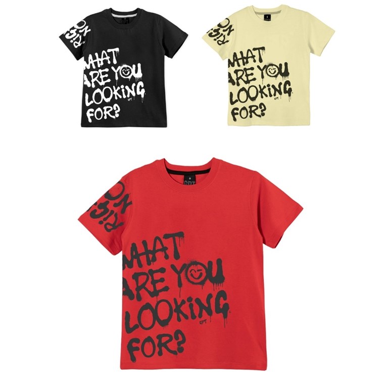 Remera nene con estampa manga y frente 'what are you looking for?' Gepetto