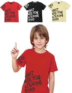 Remera nene con estampa manga y frente 'what are you looking for?' Gepetto