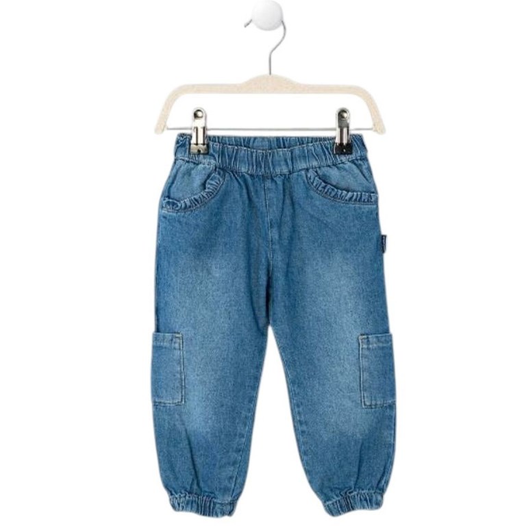 Babucha jean cargo con volados. Gepetto