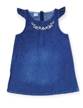 Jumper beba jean con bordado collar 'flor'. Gepetto