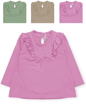 REMERA BEBA MANGA LARGA CON RECORTE Y FRUNCE. GEPETTO