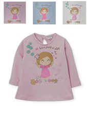 REMERA  BEBA MANGA LARGA ESTAMPA MUÑECA. GEPETTO