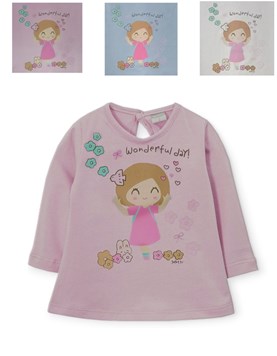 REMERA BEBA MANGA LARGA ESTAMPA MUÑECA. GEPETTO
