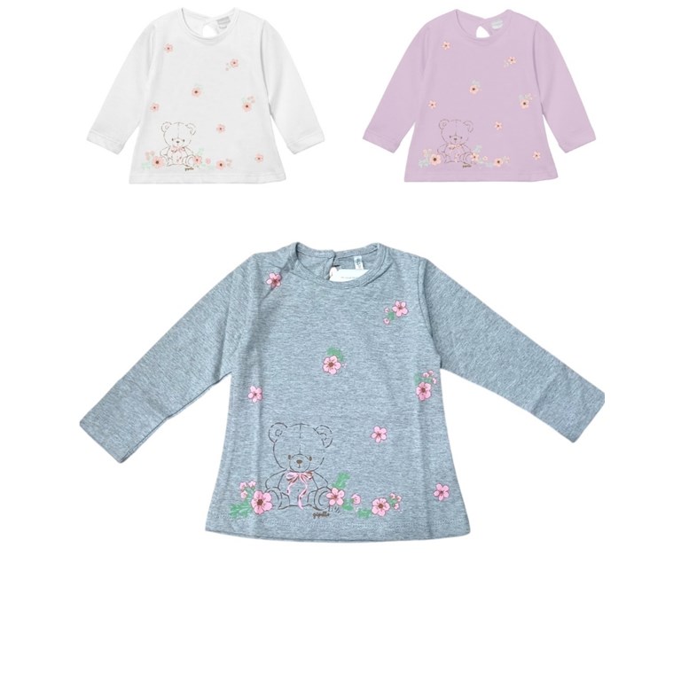 remera manga larga beba oso y flores gepetto