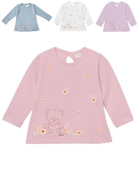 remera manga larga beba oso y flores gepetto