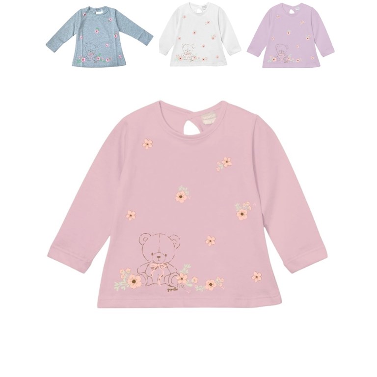 remera manga larga beba oso y flores gepetto