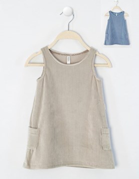 VESTIDO DE BEBA EN PLUSH ACANALADO GEPETTO