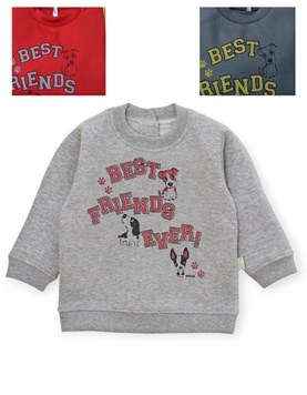 BUZO DE BEBÉ FRISA CON ESTAMPA 'BEST FRIEND EVER'. GEPETTO