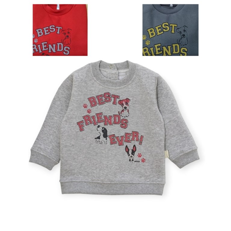 BUZO DE BEBÉ FRISA CON ESTAMPA 'BEST FRIEND EVER'. GEPETTO