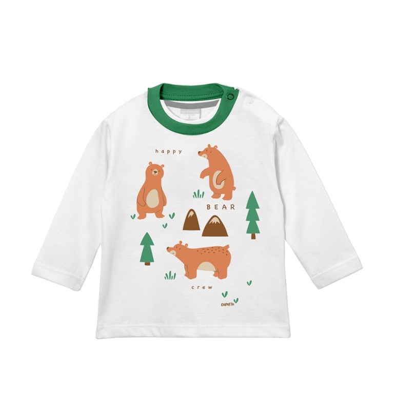 Remera de bebe manga larga con estampa full oso gepetto