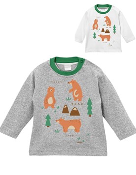 Remera de bebe manga larga con estampa full oso gepetto