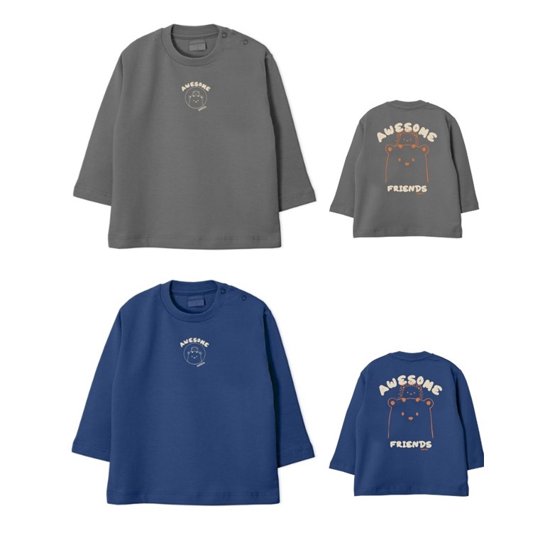 remera bebe varon con estampa frente y espalda awesone gepetto