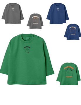 remera bebe varon con estampa frente y espalda awesone gepetto