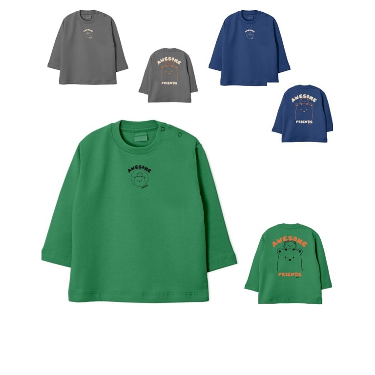 remera bebe varon con estampa frente y espalda awesone gepetto