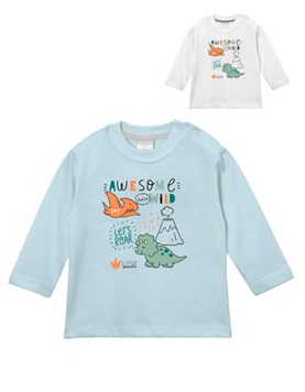 Remera bebe manga larga estampada dinos gepetto