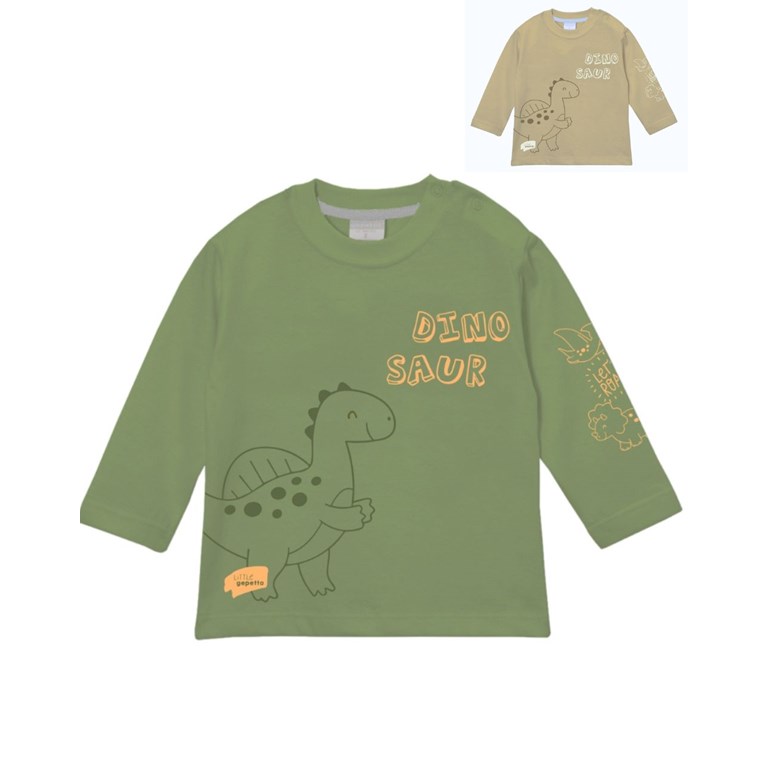 Remera bebe manga larga dinosaurios gepetto