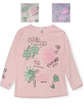 REMERA NENA OVERSIZE CON ESTAMPA FRENTE Y MANGA GRAFFITI GEPETTO