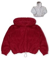 BUZO NENA DE PIEL ,OVERSIZE CON CAPUCHA. GEPETTO